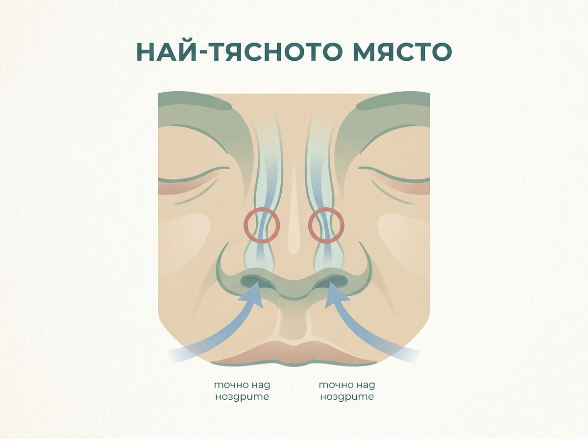 Къде е носната клапа, най-тясното място по пътя на въздуха
